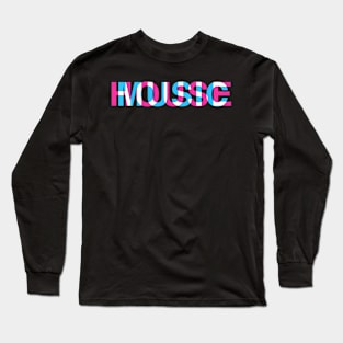 House Music Glitch Optical Illusion Edm Rave Dj Long Sleeve T-Shirt